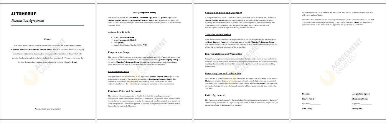 Automobile-Transaction-Agreement