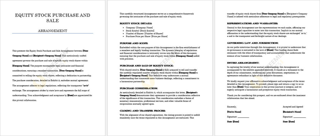 Equity-Stock-Purchase-and-Sale-Arrangement