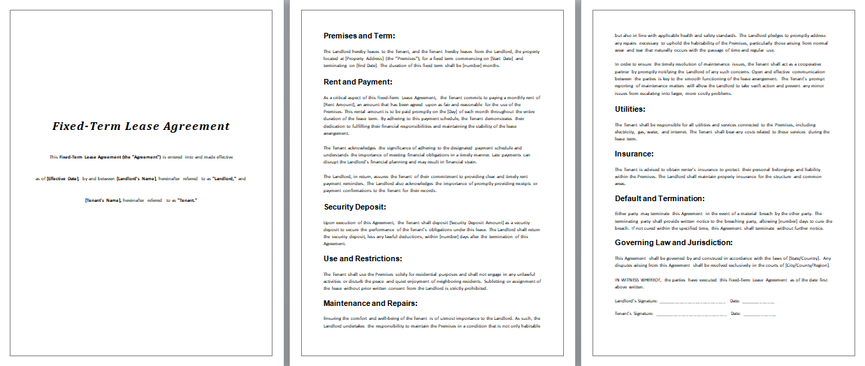 Fixed-Term-Lease-Agreement