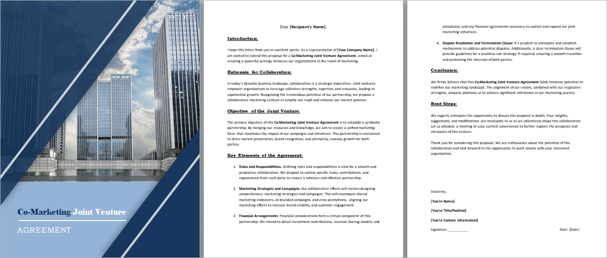 Co-Marketing-Joint-Venture-Agreement