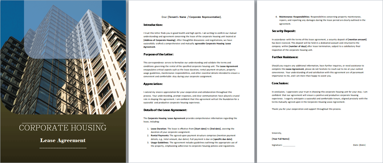 Corporate-Housing-Lease-Agreement