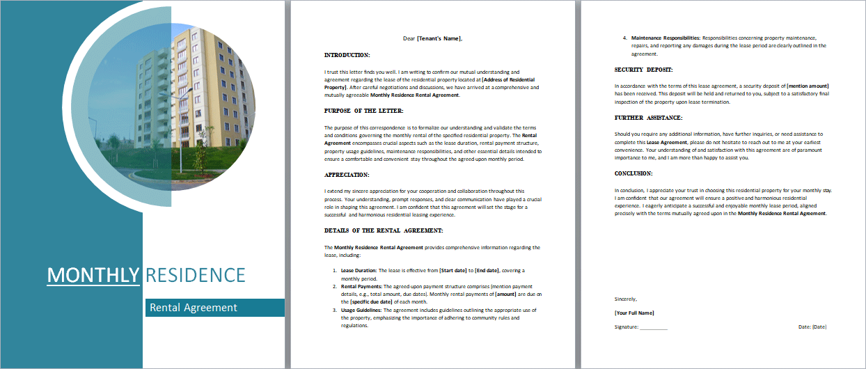 Monthly-Residence-Rental-Agreement
