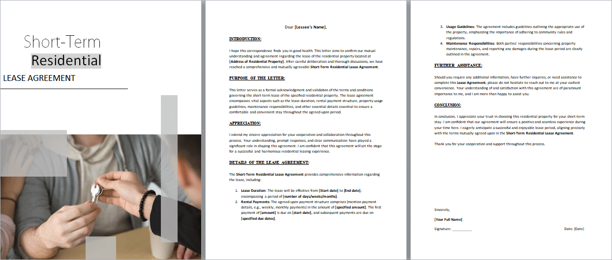Short-Term-Residential-Lease-Agreement