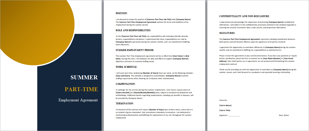 Summer-Part-Time-Employment-Agreement