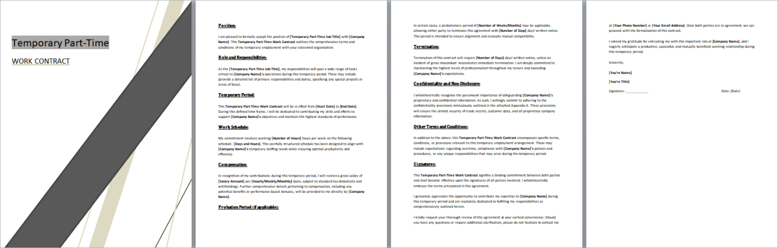 Part Time Employment Description.pdf 12+ Free Part-Time Employment Agreements for MS Word
