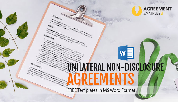 Unilateral Non Disclosure Agreement One Way Nda Samples In MS Word