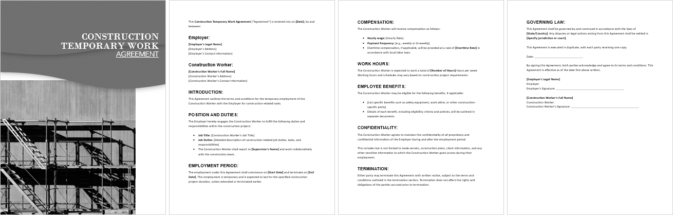 Construction-Temporary-Work-Agreement