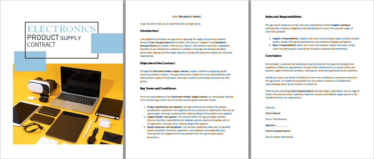 Electronics-Product-Supply-Contract