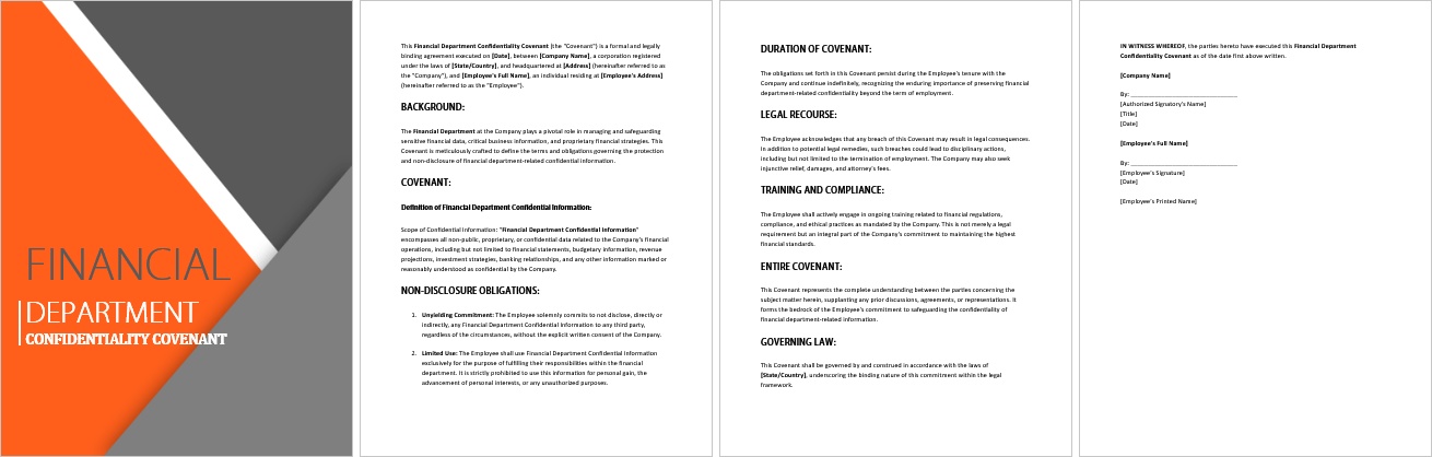 Financial-Department-Confidentiality-Covenant
