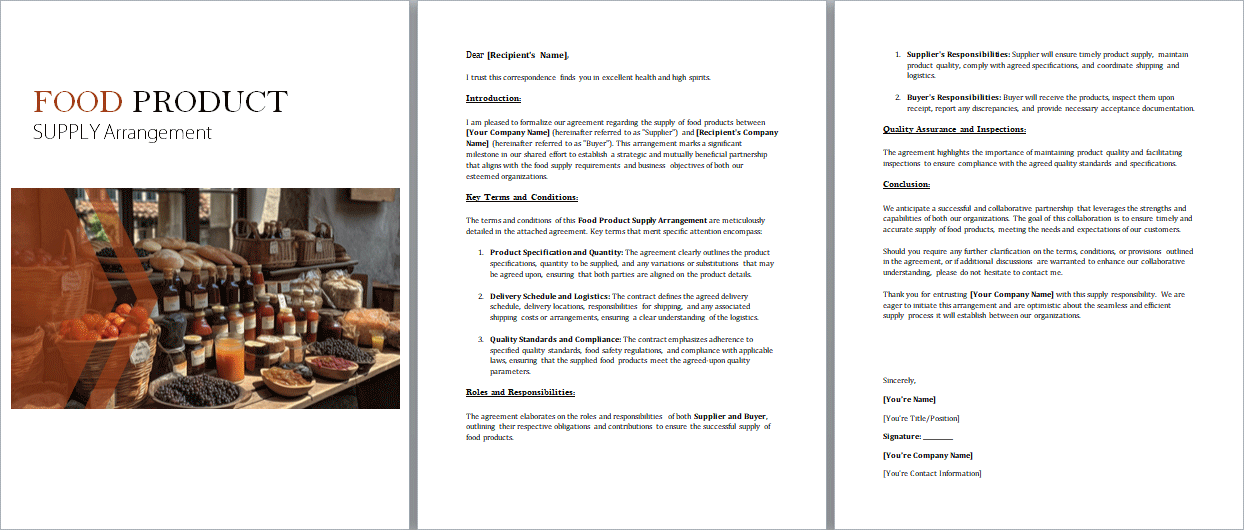 Food-Product-Supply-Arrangement