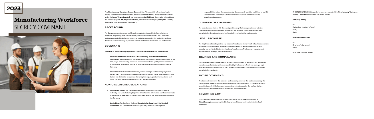 Manufacturing-Workforce-Secrecy-Covenant