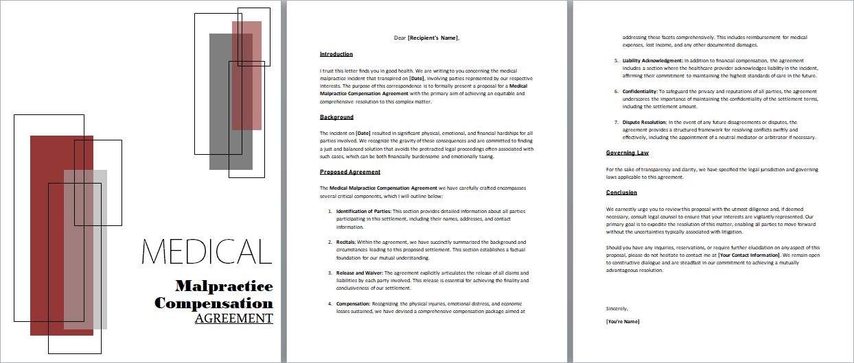 Medical-Malpractice-Compensation-Agreement