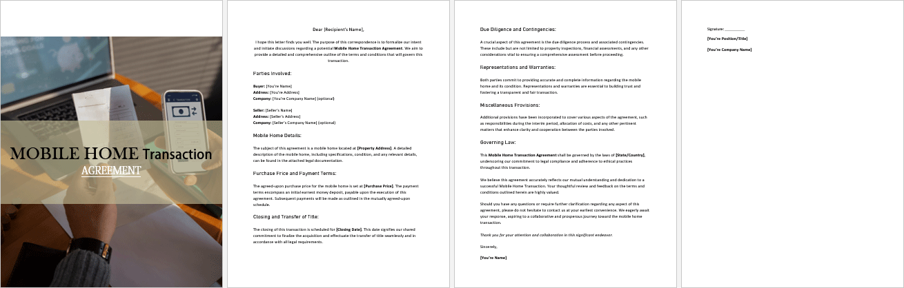 Mobile-Home-Transaction-Agreement