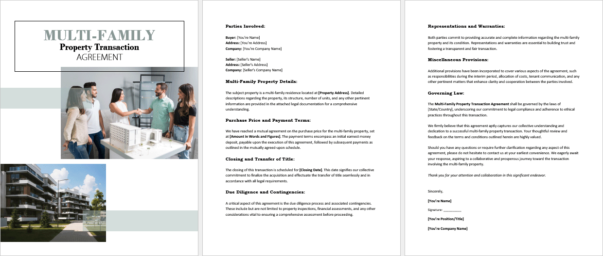 Multi-Family-Property-Transaction-Agreement