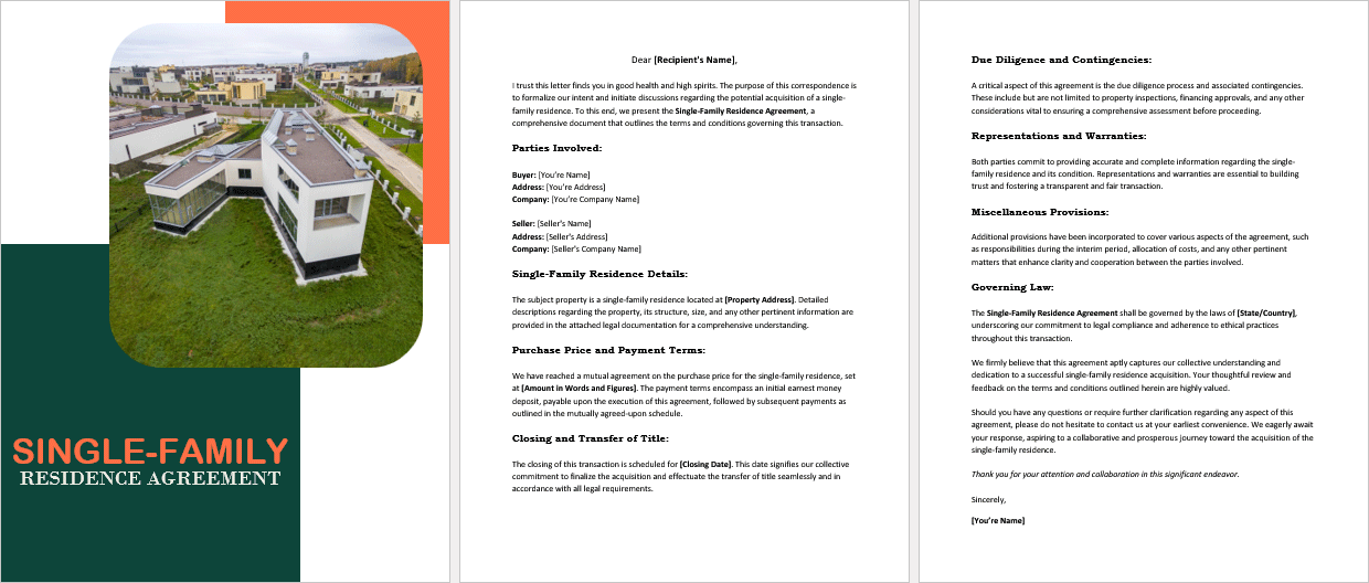 Single-Family-Residence-Agreement