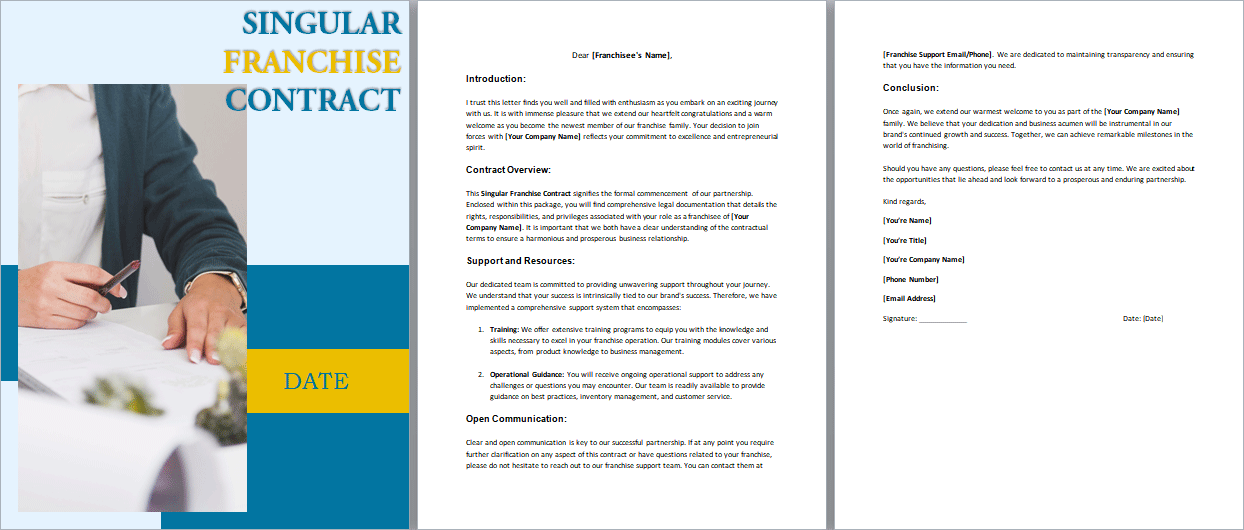 Singular-Franchise-Contract