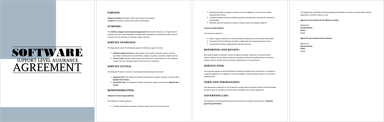 Software-Support-Level-Assurance-Agreement