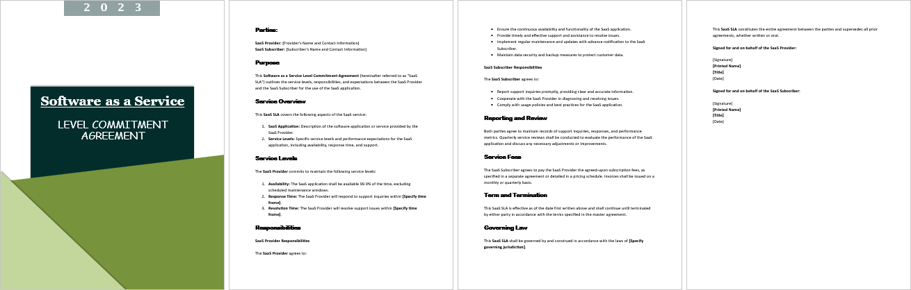 Software-as-a-Service-Level-Commitment-Agreement