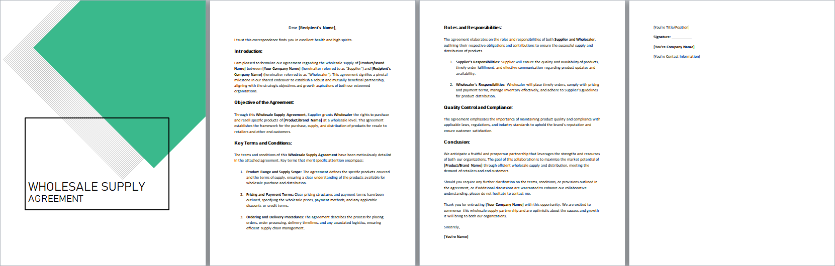 Wholesale-Supply-Agreement