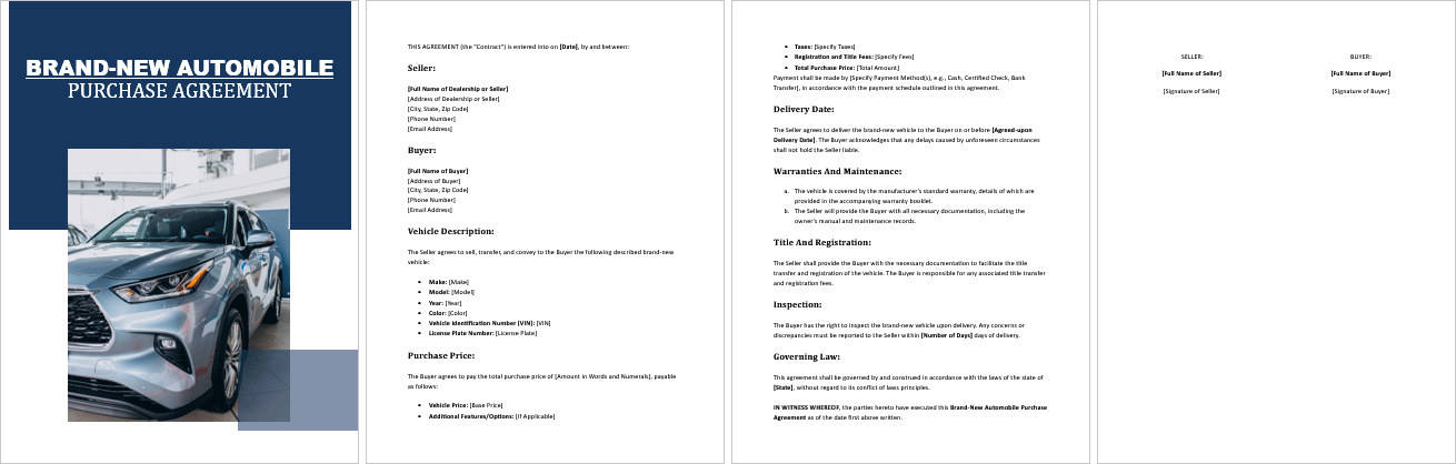 Brand-New-Automobile-Purchase-Agreement
