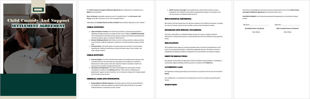 Child-Custody-and-Support-Settlement-Agreement