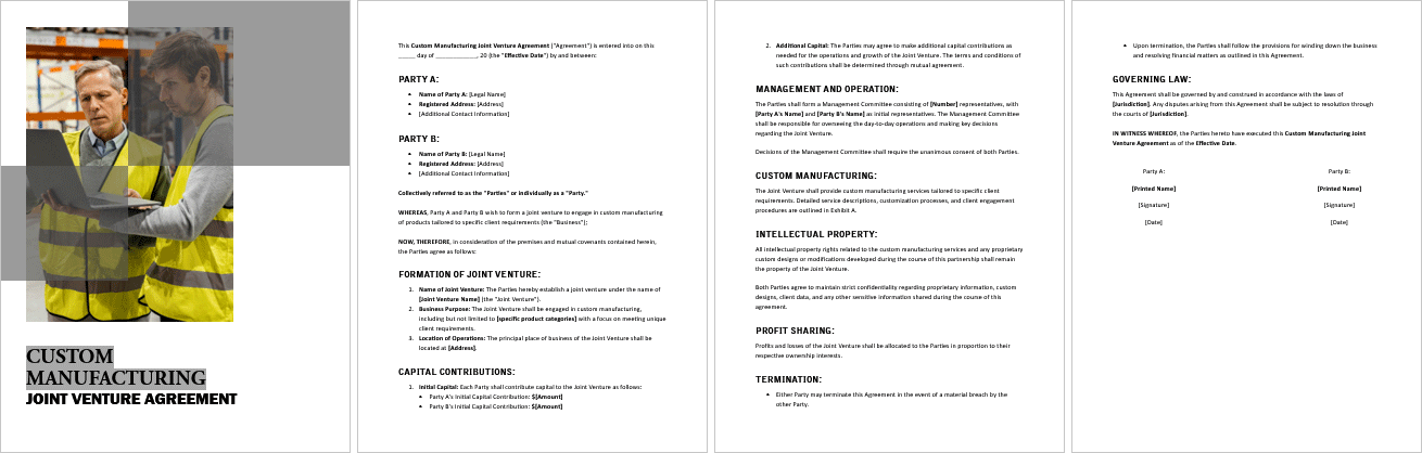 Custom-Manufacturing-Joint-Venture-Agreement