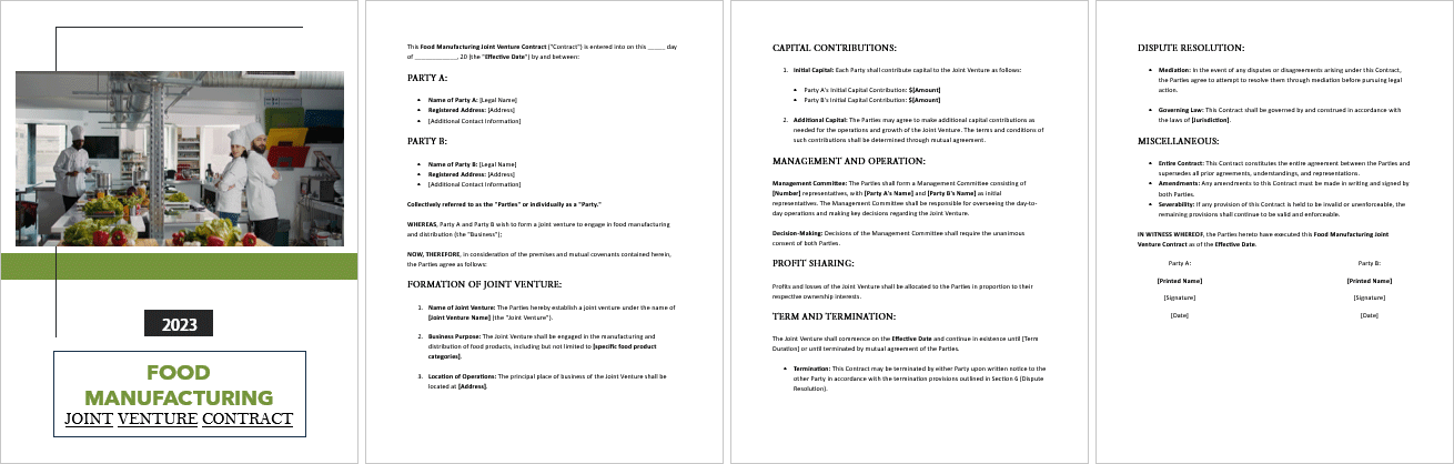 Food-Manufacturing-Joint-Venture-Contract