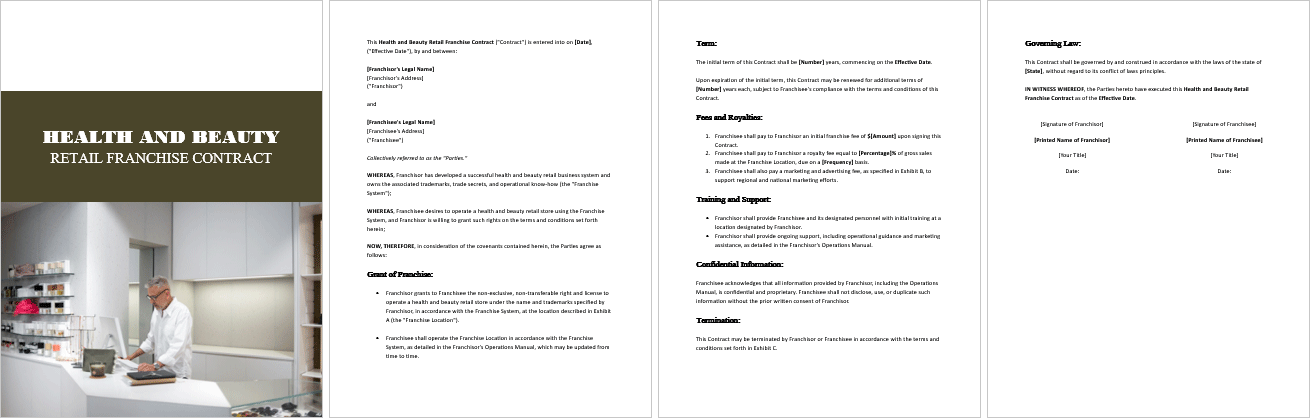 Health-and-Beauty-Retail-Franchise-Contract