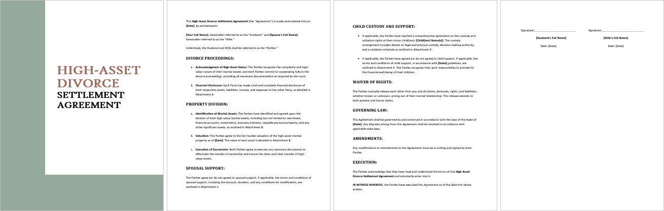 High-Asset-Divorce-Settlement-Agreement