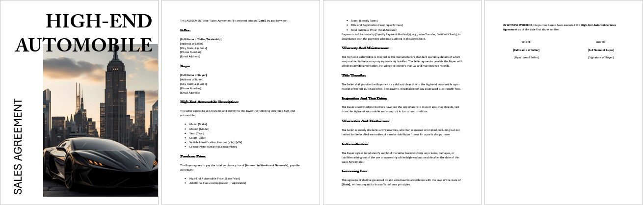High-End-Automobile-Sales-Agreement