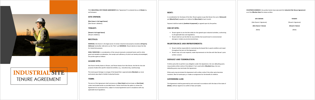 Industrial-Site-Tenure-Agreement