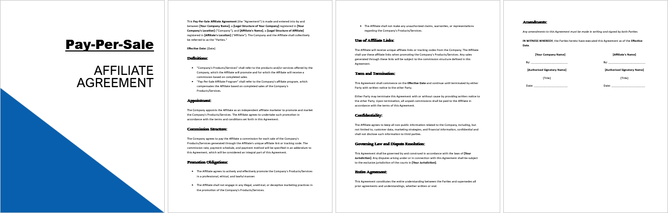 Pay-Per-Sale-Affiliate-Agreement