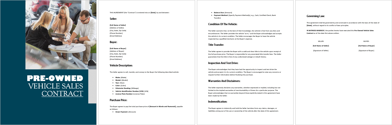 Pre-Owned-Vehicle-Sales-Contract