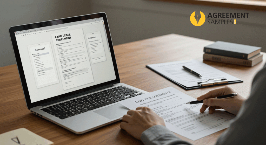Step-by-step process of using a land lease agreement template, from downloading to signing