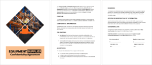 Equipment Supplier Confidentiality Agreement