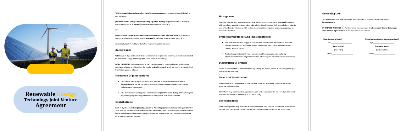 Renewable-Energy-Technology-Joint-Venture-Agreement