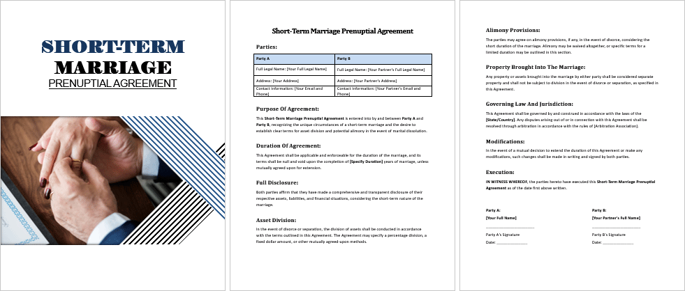 Short-Term-Marriage-Prenuptial-Agreement-Image