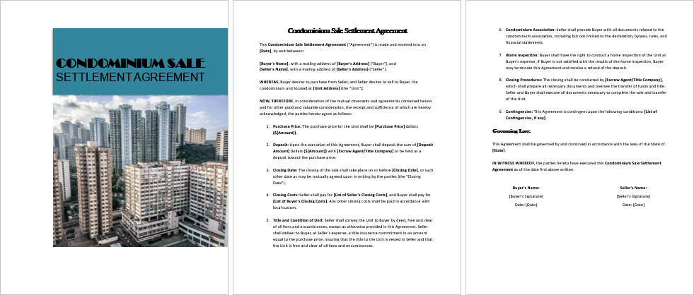 Condominium-Sale-Settlement-Agreement-Image