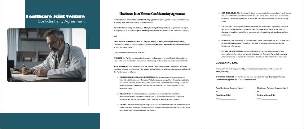 Healthcare-Joint-Venture-Confidentiality-Agreement-Image