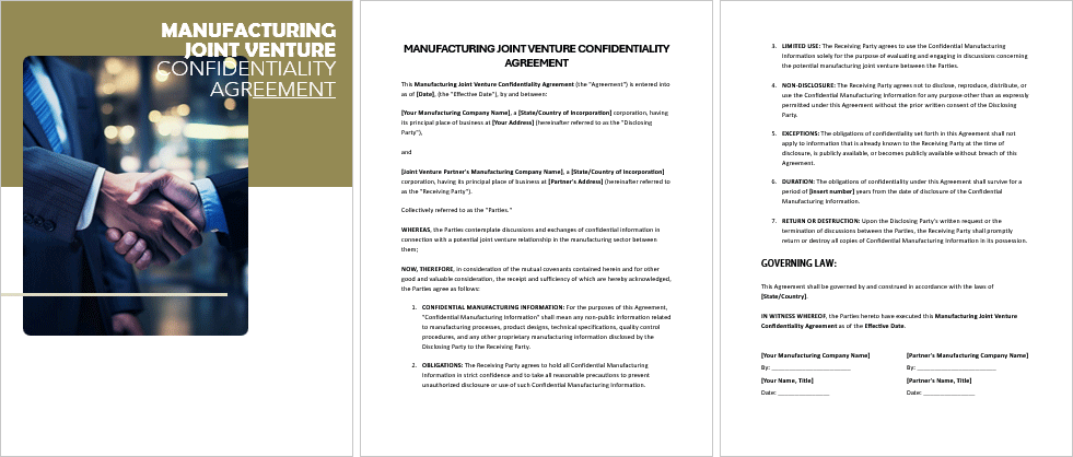 Manufacturing-Joint-Venture-Confidentiality-Agreement-Image