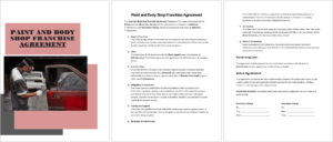 Paint and Body Shop Franchise Agreement