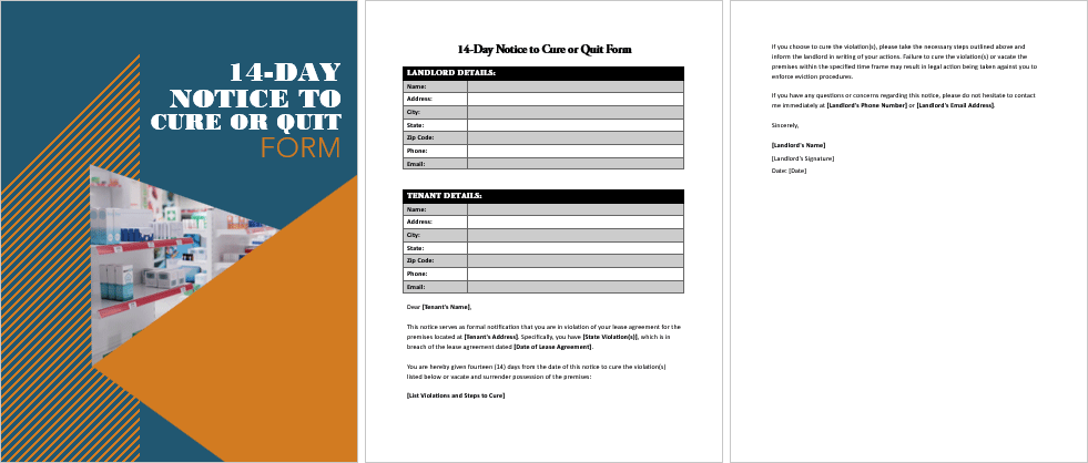 14-Day-Notice-to-Cure-or-Quit-Form-Image