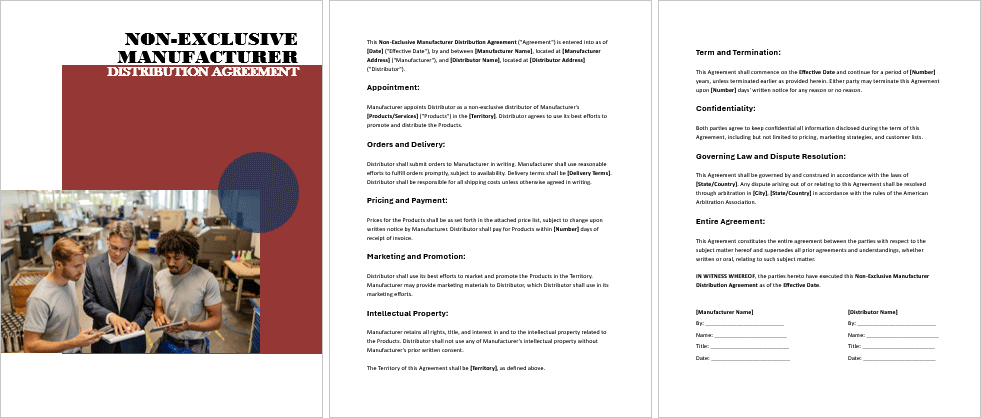 Non-Exclusive-Manufacturer-Distribution-Agreement-Image