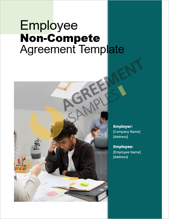Professional cover page of the Employee Non-Compete Agreement Template with clean and formal layout