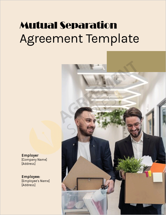 Cover page of the Mutual Separation Agreement template featuring a clean, professional legal document design.