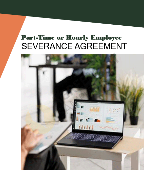 Professional cover page of the Part-Time or Hourly Employee Severance Agreement template, designed for clear and formal use.