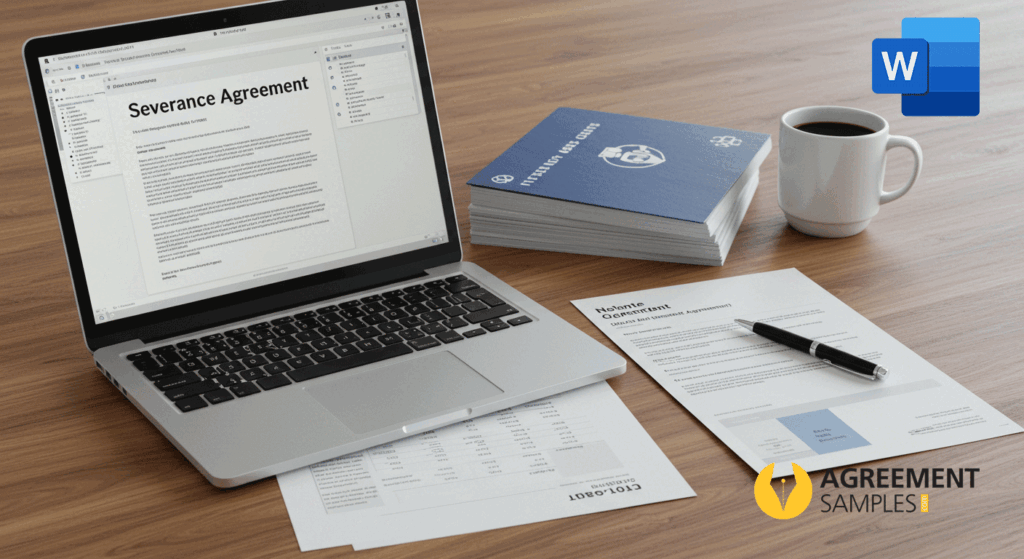 Download ready-to-use severance agreement templates in editable MS Word format with professional cover pages.