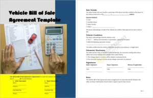 Free Vehicle Bill of Sale Agreement Template