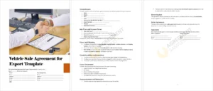 Free Vehicle Sale Agreement for Export Template